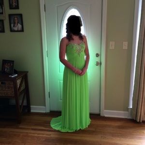 Neon green prom dress